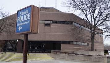 Sarnia Police Headquarters on Christina Street. (BlackburnNews.com photo by Colin Gowdy)