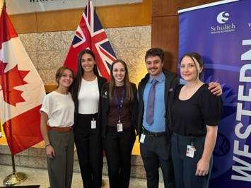 Third-year medical students (L to R) Jade Asfour, Maggie Parkinson, Laura Matias, Philip Skorzewski and Chris Tracey are welcomed to Bluewater Health as the inaugural group in Western University's Schulich School of Medicine and Dentistry's Sarnia Clerkship Program. September 8, 2025 Blackburn Media photo by Melanie Irwin.