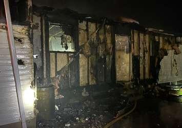 Fire damage to a home on Prosperity Court, April 16, 2024. Photo provided by the London Fire Department.