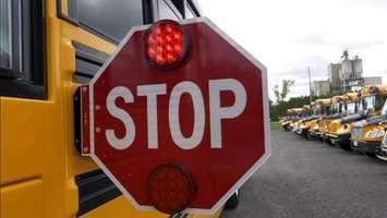 School bus stop sign. Photo provided by Ontario Provincial Police.