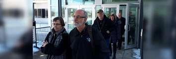 The six applicants challenging municipal election results in Lambton Shores leaving the Sarnia courthouse. February 28, 2019. (Photo by Colin Gowdy, BlackburnNews)