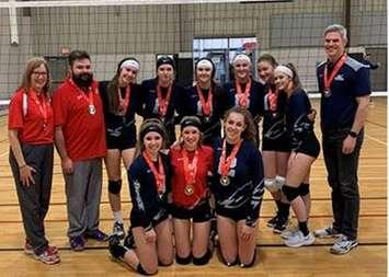 Front row L-R: Emily Kzyonsek, Kylie Johnston, Gabrielle Landry

Back row L-R: Head coach Barb Rigg-Garbaty, Asst coach Oli Lacasse, Melia Langeveld, Kiera West, Sabrina Simone, Ashlee Blackburn, Avah Tsaprailis, Megan Bosma, Asst coach Pete West