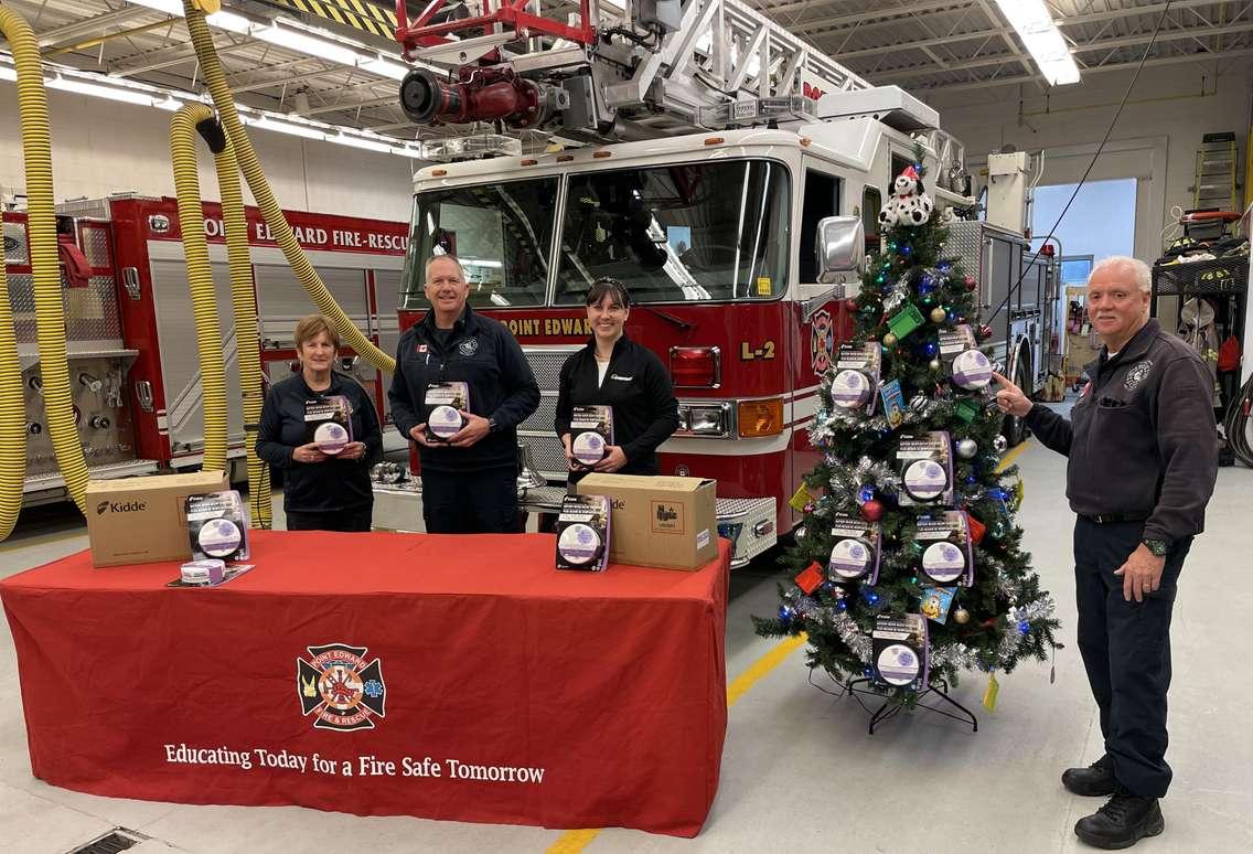 Enbridge donates smoke/CO alarms to Point Edward Fire & Rescue - Dec. 17/24 (Photo courtesy of Point Edward Fire & Rescue)