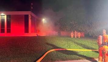 Sarnia Fire and Rescue Services at the scene of a shed fire. September 27, 2024 Photo courtesy of Sarnia Fire Rescue.