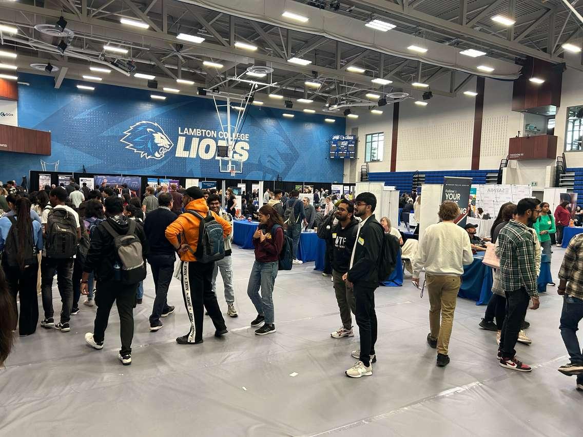 Attendees at the Lambton College Mega Job Fair on Oct. 10, 2024 (Photo by: Lindsay Newman/ Blackburn Media)