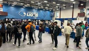 Attendees at the Lambton College Mega Job Fair on Oct. 10, 2024 (Photo by: Lindsay Newman/ Blackburn Media)