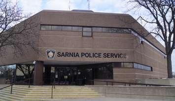 Sarnia Police Service headquarters on Christina Street. 2 February 2023. (Photo by Blackburn Media Sarnia)