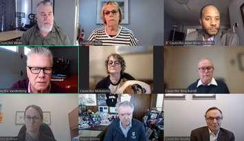 Sarnia council reports out of a special closed meeting on Friday, May 9. Image captured during virtual broadcast.