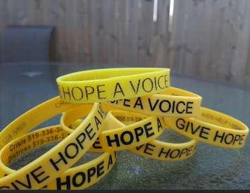 Suicide Prevention Day Bracelets (Photo courtesy of https://sarnialambtonsuicideprevention.com)