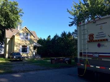The scene of a homicide on College Ave - Aug 30/20 (Blackburnnews.com photo by Dave Dentinger)