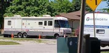 Mobile Command Centre at a home on Cardiff Drive, May 30, 2021. Photo submitted by Rod Lawrence.