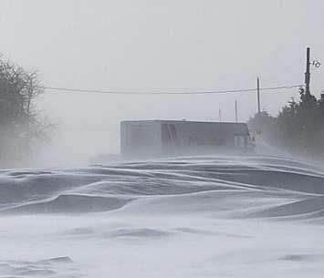 Purolator truck stuck on Black Ash Road. December 24, 2022 Photo courtesy of Ben Brown.