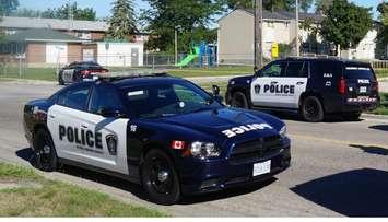 Sarnia police vehicles.  Aug 23, 2016. BlackburnNews.com photo by Jake Jeffery.