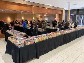 Rotary Club of Sarnia Bluewaterland used book sale at Lambton Mall. January 2022 Photo provided by John Hus.