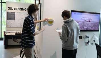 Staff preparing the Sunny Side Up scavenger hunt (Photo by: County of Lambton)