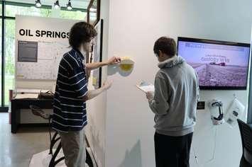 Staff preparing the Sunny Side Up scavenger hunt (Photo by: County of Lambton)