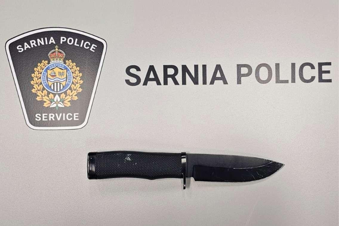 A knife found on a robbery suspect in Sarnia - Oct. 6/24 (Photo courtesy of Sarnia Police Service)