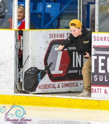 A young fan takes part in the Sarnia Legionnaires' 2022 Turkey Toss (Photo by Shawna Lavoie Photography)