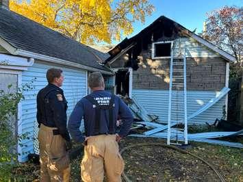 Napier Street fire November 11, 2023. Photo courtesy of the Sarnia Fire and Rescue via Facebook. 