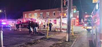 Mitton Village Fire February 26, 2024. Photo courtesy of the Sarnia Police Service via X. 