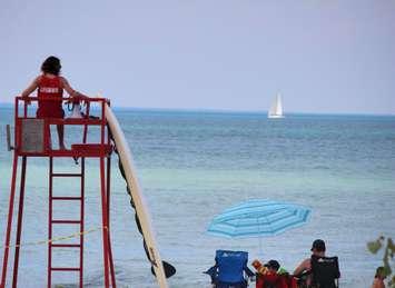 Lifeguard at Canatara Beach Sarnia Aug. 2020 (BlackburnNews.com photo by Dave Dentinger)