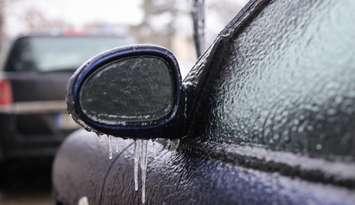 Freezing rain on car