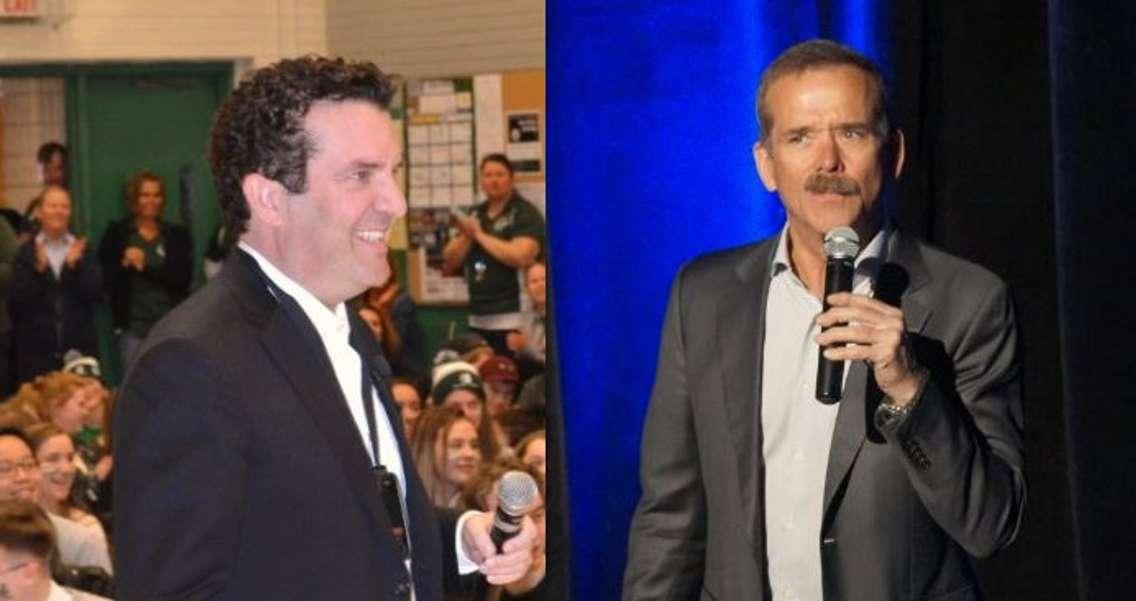 Rick Mercer (Photo by Jordan Mackinnon) and Chris Hadfield (Blackburn Media file photo)