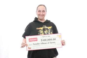 Jennifer Dillman won a $100,000 top prize with Instant 7-11-21, April 15. (Submitted Photo)