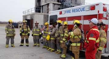 Lambton College students at the school's fire school facility. March 20, 2019 (Photo by Colin Gowdy, BlackburnNews)