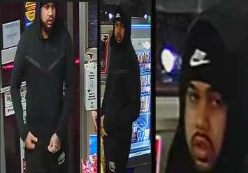 Windsor police's Amherstburg detachment has released surveillance images of a third suspect wanted in connection with a January arson fire. Images provided by Windsor police.