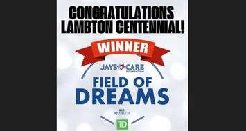 Lambton Centennial Field of Dreams winner. Image courtesy of Principal Leo Spence.