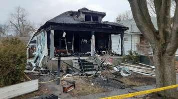 Aftermath of a fire on Maria Street - Dec 20/20. Photo by Sarnia Police.