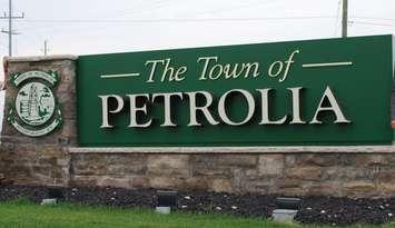 Town of Petrolia sign. Sept. 2014. (Photo by BlackburnNews.com)