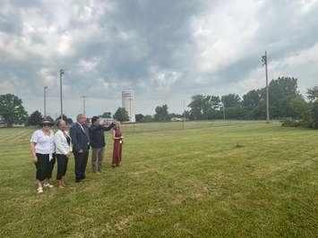 Members of the province and the Lambton-Kent District School Board on the site of the new Blue Coast District School (Photo by: LKDSB)