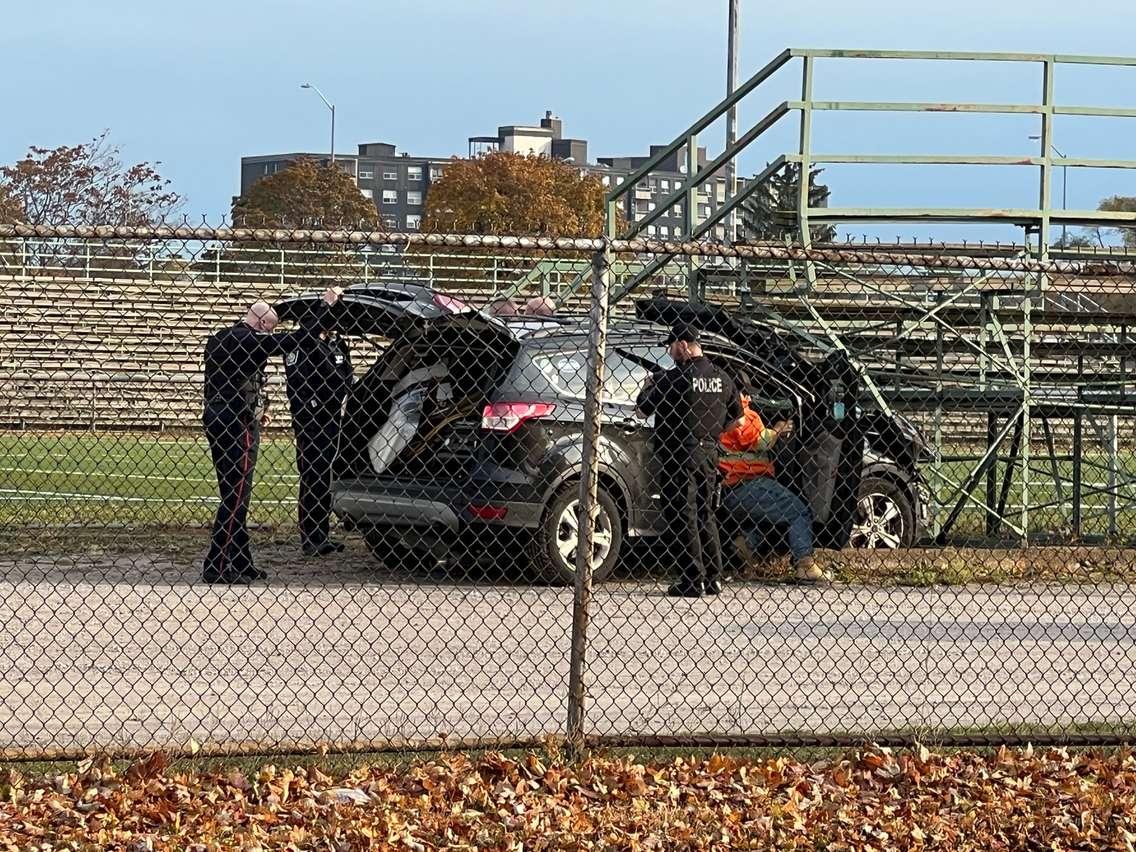 Crash at Norm Perry Park, Wednesday, Oct 26. Photo submitted by Greg Grimes. 