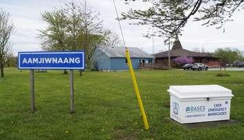 BASES emergency barricades placed at Aamjiwnaang First Nation. May 3, 2024 Blackburn Media photo by Melanie Irwin