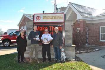 Plympton-Wyoming Fire Department receives donation as part of Safe Community Project Zero initiative. November 7, 2024. (Photo courtesy of the Town of Plympton-Wyoming via Facebook)