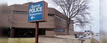 Sarnia Police Headquarters on Christina Street. December 6, 2018. (Photo by Colin Gowdy, BlackburnNews)