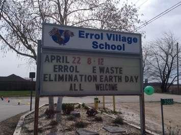 Errol Village School hosted an e-waste collection site for Earth Day 2017. Photo submitted by Royal Canadian Geographical Society.