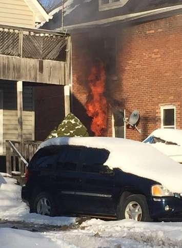 House Fire at Mitton and Devine Streets in Sarnia. Jan 9, 2018.  Submitted photo.