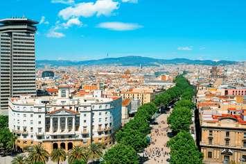 Aerial view of La Rambla of Barcelona, Spain. (© Can Stock Photo / nito)