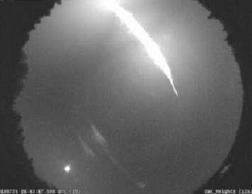 A meteor streaks across the southern Ontario sky, July 24, 2019. Photo courtesy of Western University's Southern Ontario Meteor Network. 