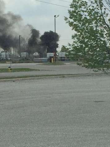 Transport Tractor Fire  Monday May 18, 2015. Photo submitted by Katie Haywood.