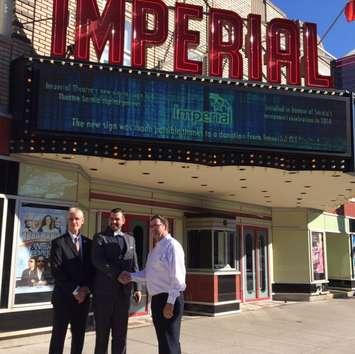 The Imperial Theatre's new electronic sign unveiled.  (File photo courtesy of Norm Francoeur via the Blackburn Radio App)