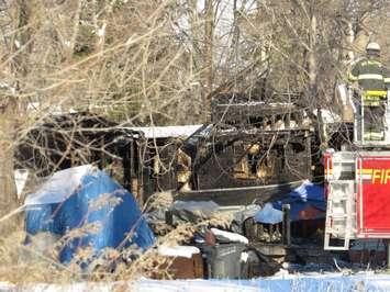 A father and four children were killed when fire swept through their Townline Rd. home on the Oneida Nation of the Thames, December 14, 2016. (Photo by Miranda Chant, Blackburn News.)