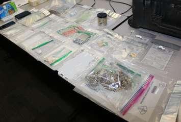 Items seized during a drug bust in Watford. January 2021. (Photo provided by Lambton OPP)