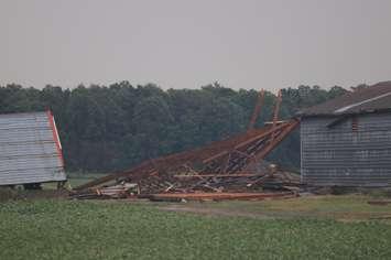 Storm damage in the Thedford area - July 20/22 (Photo courtesy of Chris Godwin @goddy9595 via Twitter)