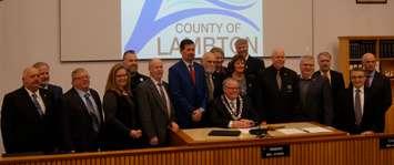 Members of Lambton County Council. December 12, 2018. (Photo by Colin Gowdy, BlackburnNews)