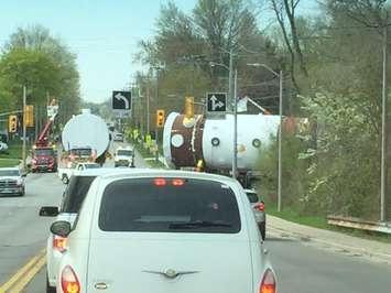 Oversize load being moved through Sarnia. April 27, 2017 Submitted photo.
