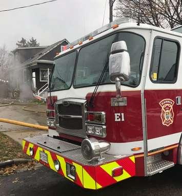 Sarnia Fire and Rescue Services on scene of a fire on Rayburne Avenue. November 21, 2019  Photo courtesy of Sarnia Fire.